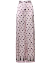 Genny - Rope-Print Silk Trousers - Lyst