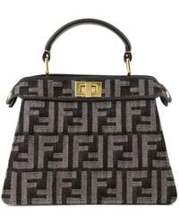 Fendi - Peekaboo Denim Tote Bag - Lyst