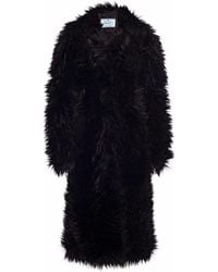 Prada - Einreihiger Mantel aus Faux Fur - Lyst