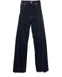 Lanvin - Jeans Twisted a gamba ampia - Lyst