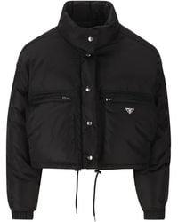 Prada - Veste En Nylon Recyclé À Plaque Logo - Lyst