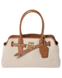 Miu Miu - Aventure Canvas And Leather Bag - Lyst
