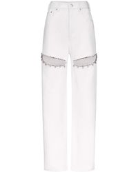 Area - Jeans Mit Kristallverzierung - Lyst