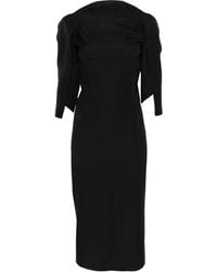 Stephan Janson - Puff-Sleeve Sheath Midi Dress - Lyst