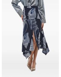 Stella McCartney - Ariah Satijnen Midi-Rok Met Patroon - Lyst