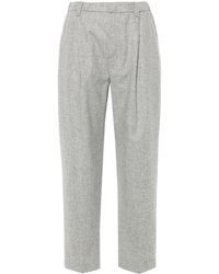 Brunello Cucinelli - Mélange Pleated Tapered Trousers - Lyst