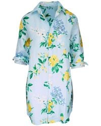 Frank & Eileen - Mary Floral-Print Shirt Mini Dress - Lyst