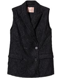 Twinset - Lace-Trimmed Double-Breasted Waistcoat - Lyst