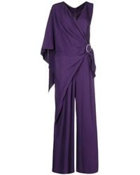 Alberta Ferretti - Draped-Detail Sleeveless Jumpsuit - Lyst