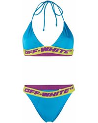 Off-White c/o Virgil Abloh - Set bikini a triangolo con banda logo - Lyst