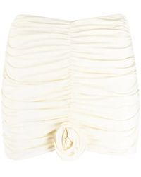 LaRevêche - Lillibet Floral-Appliqué Ruched Miniskirt - Lyst