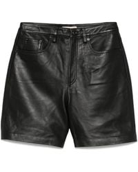 Michael Kors - Boyfriend Leather Shorts - Lyst