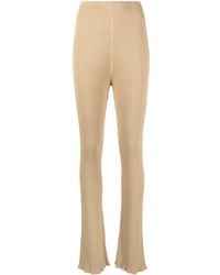 Nanushka - Ribbed-Knit Flared Trousers - Lyst