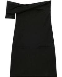 Courreges - Twist-Front Off-Shoulder Crepe Minidress - Lyst
