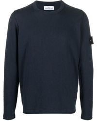 Stone Island - Crew Neck Sweater With Logo - Lyst