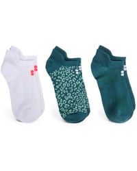 Sweaty Betty - Embroidered-Logo Socks (Set Of Three) - Lyst