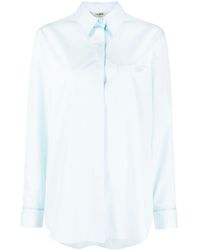 Fendi - Logo-embroidered Cotton Shirt - Lyst