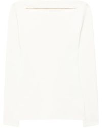 Another Tomorrow - Cut-Out Knitted Top - Lyst