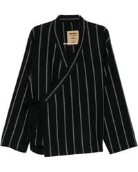 Uma Wang - Vertical-Stripe Wrap Blazer - Lyst