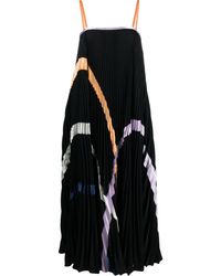 Emporio Armani - Robe longue plissée à design sans manches - Lyst