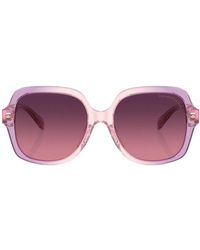 COACH - Square-Frame Logo-Engraved Sunglasses - Lyst