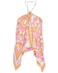 PUCCI - Geometric-Print Chain-Link Halterneck Top - Lyst