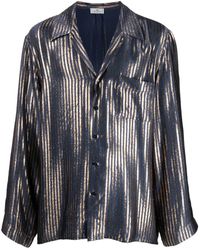 Etro - Metallic Stripe-print Silk Shirt - Lyst