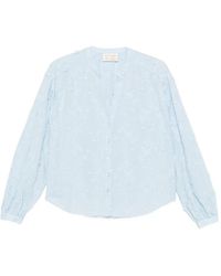 MC2 Saint Barth - Liona Butterfly-Embroidered V-Neck Blouse - Lyst