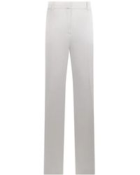 Alberta Ferretti - High-Waisted Tailored Silk Trousers - Lyst
