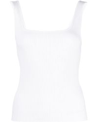 Vince - Square-neck Ribbed Tank Top - Lyst