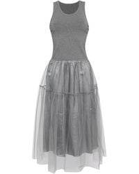 JNBY - Tulle-Inserts Midi Dress - Lyst
