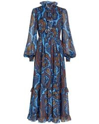 Etro - Ruffled Paisley-Print Maxi Dress - Lyst