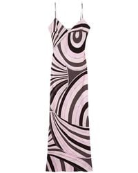 PUCCI - Printed Silk Long Dress - Lyst