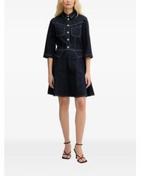 Morgan - Button-Up Denim Mini Dress - Lyst