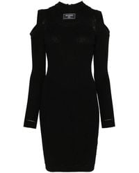 Balmain - Vestido corto con parche del logo - Lyst