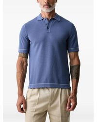 Hackett - Ribbed-Knit Short-Sleeve Polo Shirt - Lyst