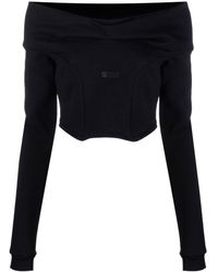 Gcds - Off-shoulder Cropped Sweatshirt - Lyst