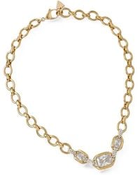 Guess - Radiosa Crystal-Embellished Cable-Link Necklace - Lyst