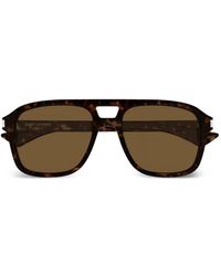 Saint Laurent - Sl 881 Tortoiseshell-Effect Pilot-Frame Sunglasses - Lyst