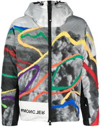 3 MONCLER GRENOBLE - Grey Mazod Graphic-print Down Jacket - Men's - Polyester/polyamide/feather Down - Lyst