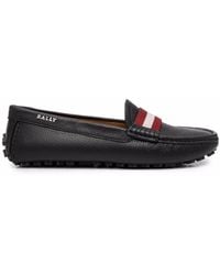 Bally - Striped Slip-on Loafers - Lyst