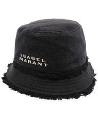 Isabel Marant - Logo-embroidered Denim Bucket Hat - Lyst
