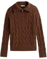 Tommy Hilfiger - Pull En Maille Torsadée À Col Zippé - Lyst