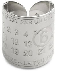 MM6 by Maison Margiela - Souvenir Logo-Engraved Wide Ring - Lyst