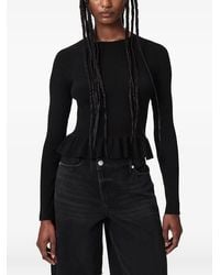 AllSaints - Jas Ribbed Peplum Sweater - Lyst