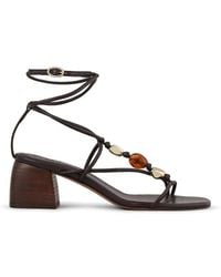 Ba&sh - Caya Beaded Ankle-Tie Sandals - Lyst