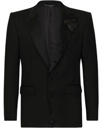 Dolce & Gabbana - Floral-appliqué Single-breasted Suit - Lyst