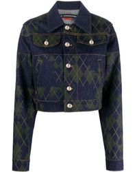 ANDERSSON BELL - Argyle-pattern Cotton Denim Jacket - Lyst