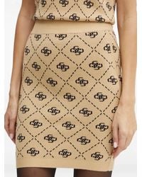 Guess - Sarah Gebreide Mini-Rok Met Monogram - Lyst