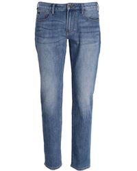 Emporio Armani - Ausgeblichene Straight-Leg-Jeans - Lyst